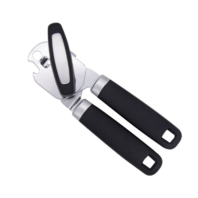 Abrelatas manual, agarre cómodo de mano, perilla de giro fácil de gran tamaño, bordes suaves, se cuelga para un almacenamiento conveniente, abrebotellas incorporado, cuchillas abren fácilmente latas Adepaton LRWJ893