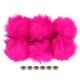 thumbnail image 1 of Pompones de peluche suave y esponjoso Uxcell para sombreros con botón a presión, paquete de 6 en color rojo rosa, 1 of 7