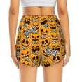 thumbnail image 4 of Running Shorts for Women, cartoon pumpkins halloween Workout Athletic Shorts with Pockets, Lounge Yoga Shorts Women, 4 of 7