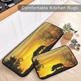 thumbnail image 5 of SKYSONIC Wild Rhinoceros Sunset Kitchen Rugs 2 Pieces, Fall Forest Tree Floor Mat Room Area Rug Washable Carpet Perfect for Living Room Bedroom Entryway, 5 of 7