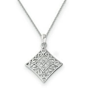 Sentimental Expressions Sterling Silver Rhodium-plated CZ I Love You All Year Long 18in Necklace Q-QSX463