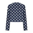thumbnail image 4 of AKOEE Womens Cropped Sweatshirts Long Sleeve Floral/Striped Print Graphic Crewneck Pullover Loose Fall Tops (XL, Navy|Dots), 4 of 5