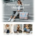 thumbnail image 5 of Tote Bag for Women - Christmas Folk Pattern Shoulder Bag - Large Utility Work Duffle Bag with Zipper Handbag for Travel, Work, Sprots, 5 of 5