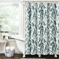 Lush Decor Devonia Allover White/Blue/Green Nature Shower Curtain, 72" x 72"