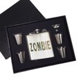 thumbnail image 1 of KuzmarK 6 oz. Stainless Steel Flask Set in Black Presentation Box -  Zombie Camoflauge, 1 of 2