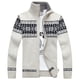 thumbnail image 3 of Suéter de otoño e invierno para hombre, suéter de jacquard con cremallera y cuello alto ajustado, chaqueta informal de moda, cárdigan de punto para hombre, 3 of 5