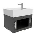 thumbnail image 4 of Nile 24" Black Wood Floating Vanity with White Top and Brushed Nickel Trimm, 4 of 10