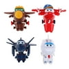 Sunisery 4Pcs Mini Super Wings Robot Airplane Animation Character Kids Toy