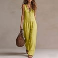 thumbnail image 5 of Edvintorg Rompers for Women Summer V-Neck Sleeveless Casual Dressy Wide Leg Jumpsuits with Pockets Plus Size Fashion Travel Jumpers, 5 of 8