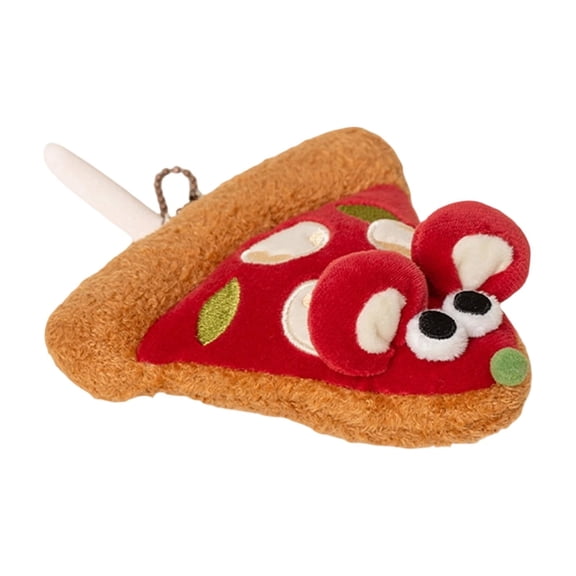 Plush Mouse Toy, Cute Cartoon Pizza Shaped 1 Piece Soft Stuffed Toy, For Cat Play Interactive, Home Decoration Hanging Pendant Gift for Pet Lovers Kids Collectors
