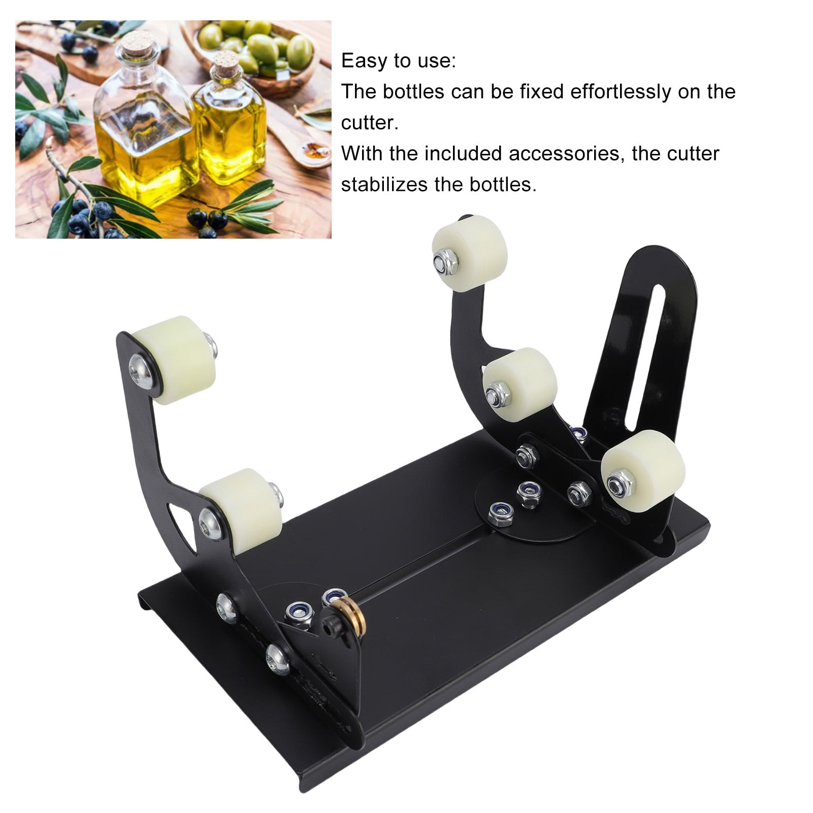 Riousery Glass Bottle Cutter Stainless Steel Black Versatile DIY Glass Bottle Cutting Tool Kit for Wine Beer Whiskey Crafts