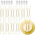 thumbnail image 1 of 10pcs soportes de placa de pared decorativos soporte de placa de pared de oro de acero inoxidable con 10pcs ganchos de pared para colgar placas dormitorio artes sala de estar restaurante, 1 of 5
