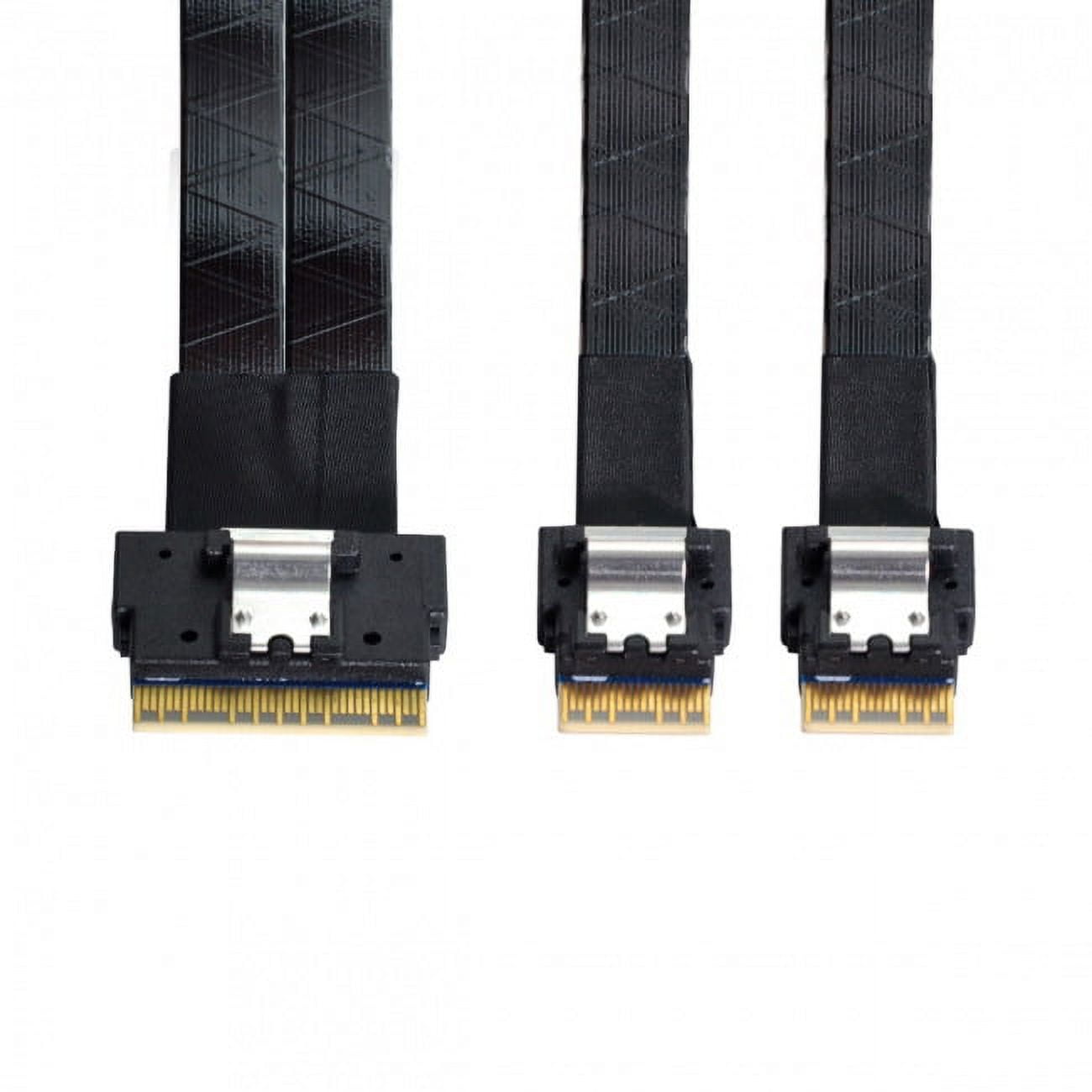Xiwai Cable SlimSAS SFF-8654 8i (74 Pines) A Dual SFF-8643 Mini SAS HD – 50 Cm, Compatible PCIe Gen3/4 Y SAS 4.0