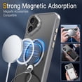 thumbnail image 2 of CASEFIV for iPhone 16 Case,360° Rotatable Ring Holder Kickstand,Compatible with Magsafe, Slim Shockproof Translucent Matte Hard Back Soft Edge Anti-Fingerprint,Gray, 2 of 8