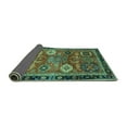thumbnail image 2 of Ahgly Company Indoor Round Abstract Turquoise Blue Modern Area Rugs, 5' Round, 2 of 4