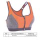 thumbnail image 3 of Mujer Yoga Fitness Cremallera Estiramiento Entrenamiento Inalámbrico Acolchado Sujetador deportivo a prueba de golpes (Naranja L), 3 of 5