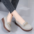 thumbnail image 6 of Women's Casual Loafers Slip On Leather Shoes Lightweight Walking Shoes Moccasins Classic Penny Loafer Flats Boat Shoes, 6 of 10