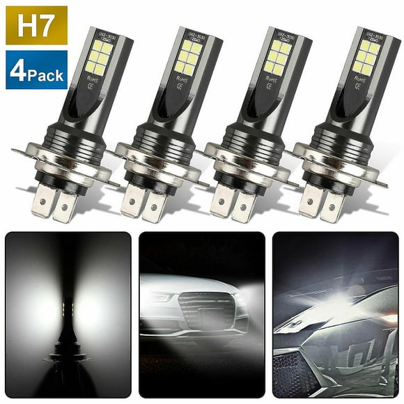 4pcs Mini H7 + H7 Combo Led Headlight Kit Bulbs High Low Beam 240w 52000lm 6000k