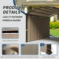 thumbnail image 4 of INTER HUT 11 x 11 Outdoor Steel Pergola with Canopy for Garden, Patio, Backyard, 4 of 7