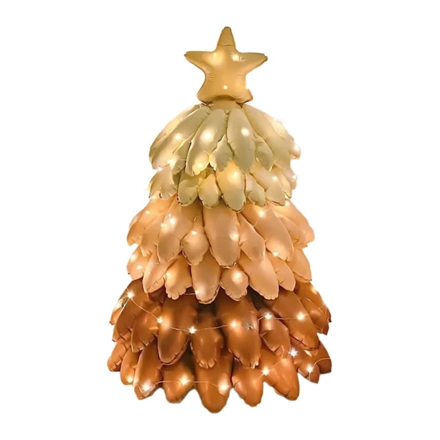 Outdoor Christmas Decorations and Christmas Tree Decorations, Stereoscopic Matte Inflatable Tree Balloon with Glowing Lights for Events and Photo Props