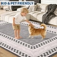 thumbnail image 5 of Checkered Area Rug 8x10, No Slip Washable Rug, Modern Bedroom Rug Under Bed Ultra Carpet, Low-Pile Rugs for Living Room Bedroom Dining Room, Grey, 5 of 7