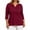 Wine-50, variant on Perfectbot Women's Plus Size 3/4 Sleeve V-Neck Tee Casual Solid Color T-Shirt Sizes L-5X