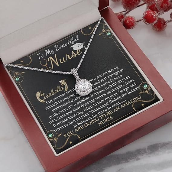 Eternal hope Personalized Necklace Graduation Gift for Nurse, new nurse gift on Graduation, Nursing Graduation Gift from Mom, Nurse Gift for Graduation Necklace gift with Message card