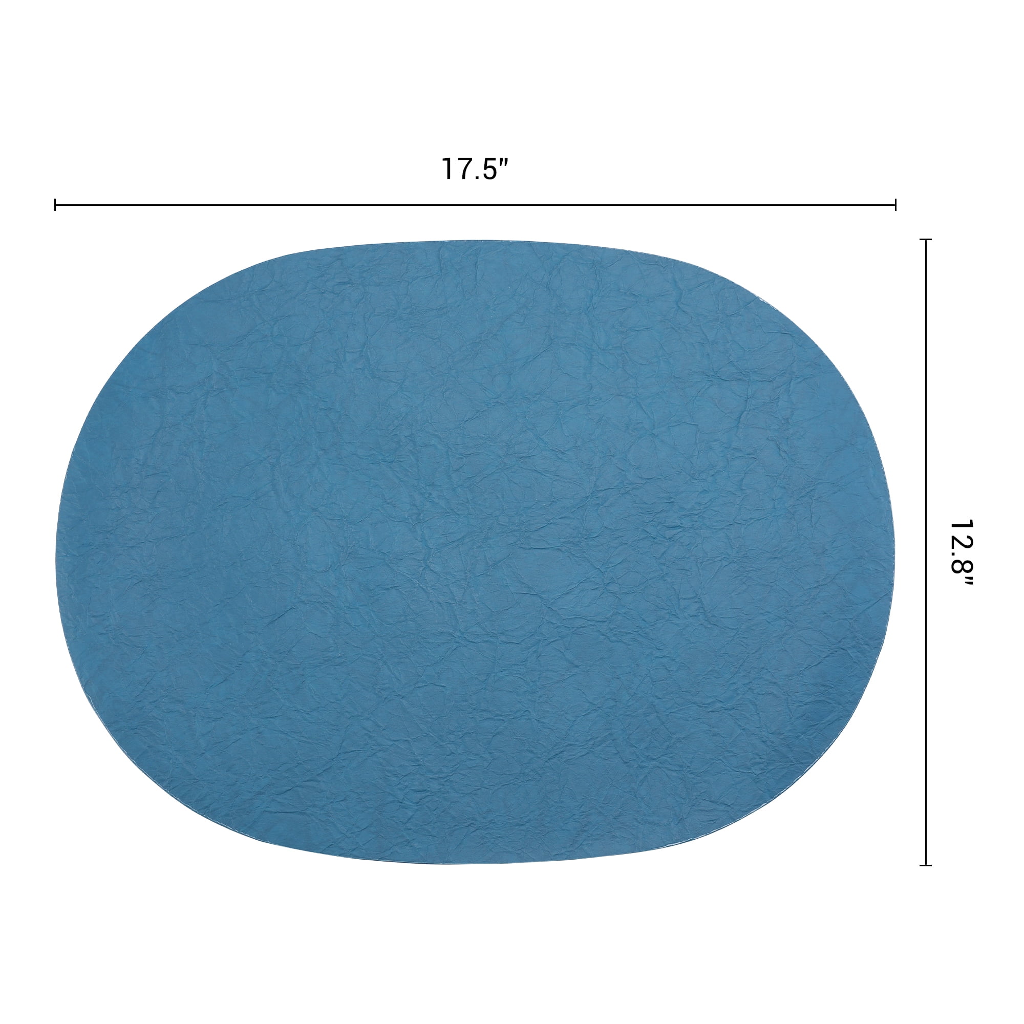 Unique Bargains 4pcs Faux Leather Placemats Blue 17.5"x12.8"
