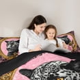 thumbnail image 5 of Castle Fairy Floral Leopard 2Pcs Bedding Comforter Set for Women Men Teens,Flower Rose Cheetah Twin Comforter Sets,Animal Wildlife Breathable Bedding Set,Ultra Soft Home Decor, 5 of 8
