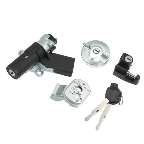 Unique Bargains Motorcycle Ignition Switch Cylinder Fuel Gas Cap Lock Seat Lock w/ Key for Honda NPS50 Ruckus 50 06-19
