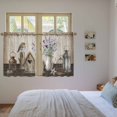 thumbnail image 3 of Vintage Flowers Kitchen Curtain for Berdoom Living Room Cafe 45 Inch Length, Birds Retro Art Elegant Farmhouse Tiers Curtains Light Filtering Drapes Rod Pocket Window Treatment 2 Panels 52"Wx45"L, 3 of 8