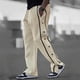thumbnail image 1 of Pantalones largos para hombre, de poliéster, holgados, informales, a la moda, con botones, bolsillos, cordón y cintura elástica., 1 of 6