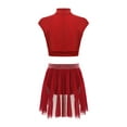 thumbnail image 2 of TiaoBug Lyrical Dance Dress for Girls Ballet Dance Costume Contemporary Latin Jazz Dancewear Burgundy 10, 2 of 7