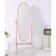 thumbnail image 3 of GTU Furniture Swivel Adjustable Full-Length Oval Wood Cheval Stand Floor Mirror(Pink), 3 of 6