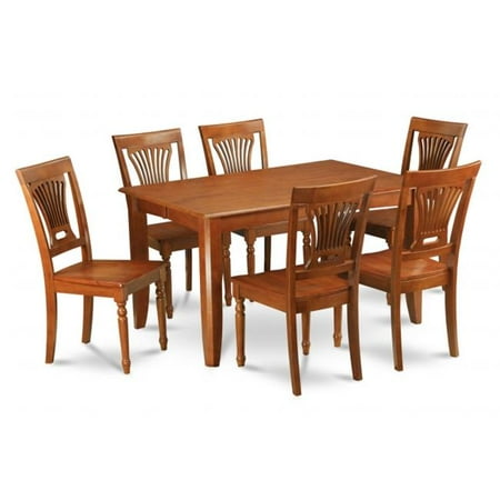 - Wooden Imports Furniture PFAV9-SBR-W 9PC Parfait Square Table with 18Butterfly Leaf & 8 Wood Seat Chairs in Saddle Brown Finish