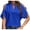 Blue, variant on Uaswgudfs Women's Cold Shoulder & V-Neck Chiffon Blouse Summer Short Sleeve Dressy Top with Casual Trim