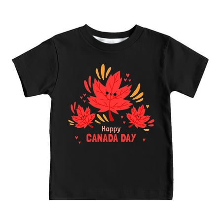 

Children s Summer Short Sleeve T Shirt Canada International Day Maple Leaf Cartoon Print Comfortable Loose Tops Children s Clothing 5 Long Long Sleeve Youth Fit Short Thermal Shirt Pack Sleeveless