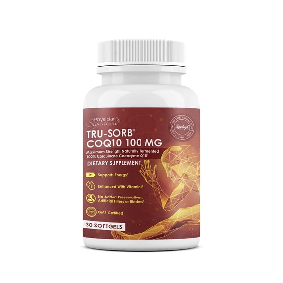 Rawleigh Tru-Sorb COQ10 100mg Softgels Ubiquinone coenzyme Q10 for Hearth Health, 30 Count