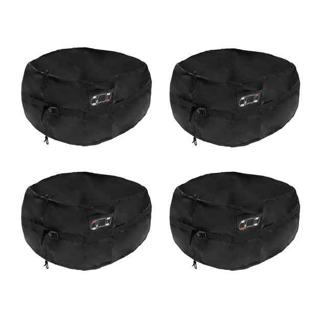 Cubiertas universales para llantas de repuesto de automóviles Unique Bargains, cubiertas de protección para ruedas, se ajustan a diámetros de llanta de 13 a 15 pulgadas, color negro, 1 juego