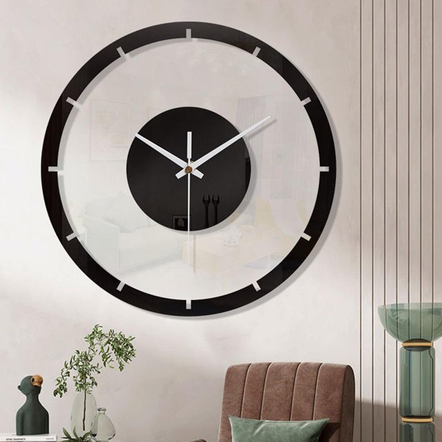 Reloj de Pared de 11,8 Pulgadas Elegante Reloj Colgante Decorativo Acrílico con Pilas Que No Hace Tictac para Oficina Dormitorio Tienda Escala Soledad Reloj de pared colgante