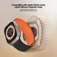 thumbnail image 3 of Magnetic Silicone Strap for Apple Watch Band Ultra 2 49mm 45mm 41mm Bracelet for Iwatch Series 9 8 7 6 SE 5 4 38 42mm 44mm 40mm (Grey Orange,38mm 40mm 41mm), 3 of 7