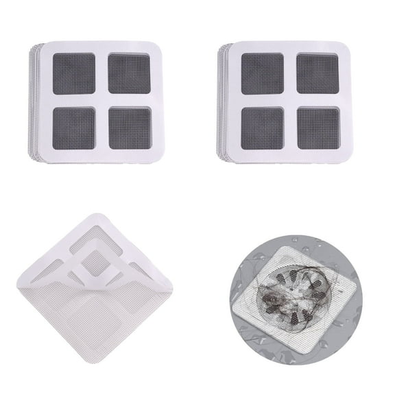 HZCrisp 50PCS Disposable Hair Drain Catcher – 4"x4" Shower Drain Stickers with Adhesive, Anti-Clogging Hair Trap for Bathroom, Bathtub, Kitchen Sink and Floor Drains