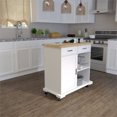 thumbnail image 3 of SEI Furniture Warkin Engineered Wood Rolling Kitchen Island in White/Natural, 3 of 3