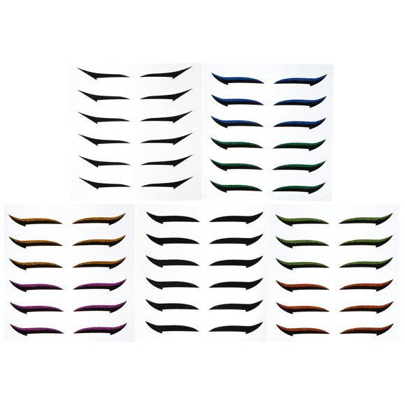 BRIGHTFUFU 36 pares de pegatinas de delineador de ojos con purpurina, reutilizables, cintas adhesivas para párpados dobles, pegatinas de maquillaje de ojos