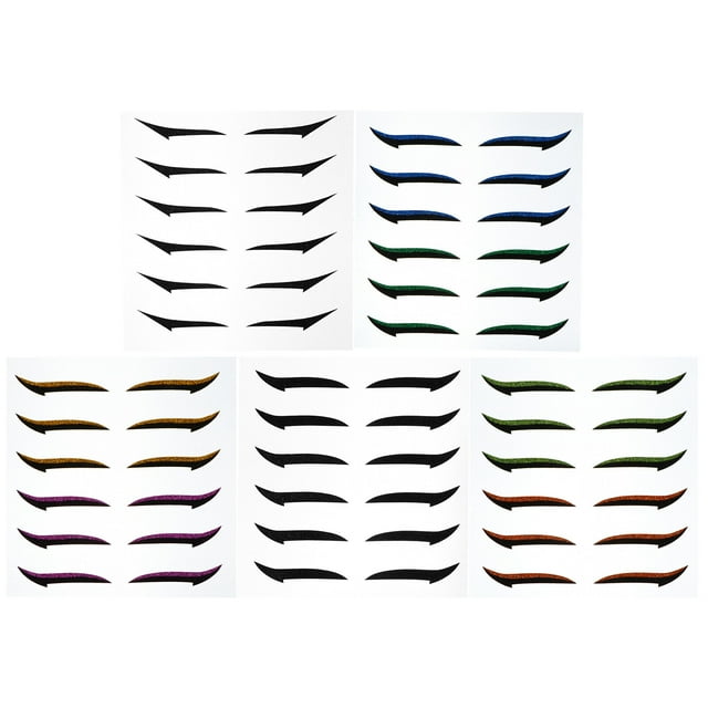 Miangastore 36 Pairs Glitter Eyeliner Stickers Reusable Double Eyelid Tapes Eye Makeup Stickers