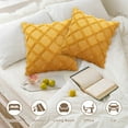 thumbnail image 3 of Taotanxi Yellow Soft Polyester Short Wool Velvet Decorative Throw Pillow Covers 18x18 inch White Rectangular Luxury Style Cushion Cases Pillow Shell for Sofa Bedroom, 3 of 6