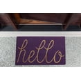 thumbnail image 3 of Felpudo DII Hello Fiber, antideslizante, duradero, 45 x 75 cm, color morado, 3 of 7