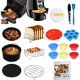 thumbnail image 1 of Air Fryer Accessories Set 8 Inch 13pcs Air Fryer Accessories Includes Pizza Pan//Clips/Bread Rack/Silicone Mat/Oil Brush Etc for Cosori Princess Innsky Gowise Philips and All 47l 55l 62l Fryers, 1 of 5