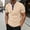 Khaki, variant on T-Shirts for Man Short Sleeve Ribbed Button Down Crewneck Henley Shirt Basic Black T Shirt with Button Mens Summer Shirts