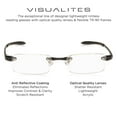 thumbnail image 2 of Visualites 1 Black 1.00 Power Lightweight Rimless Rectangle Reading Glasses For Men and Woman, 2 of 5